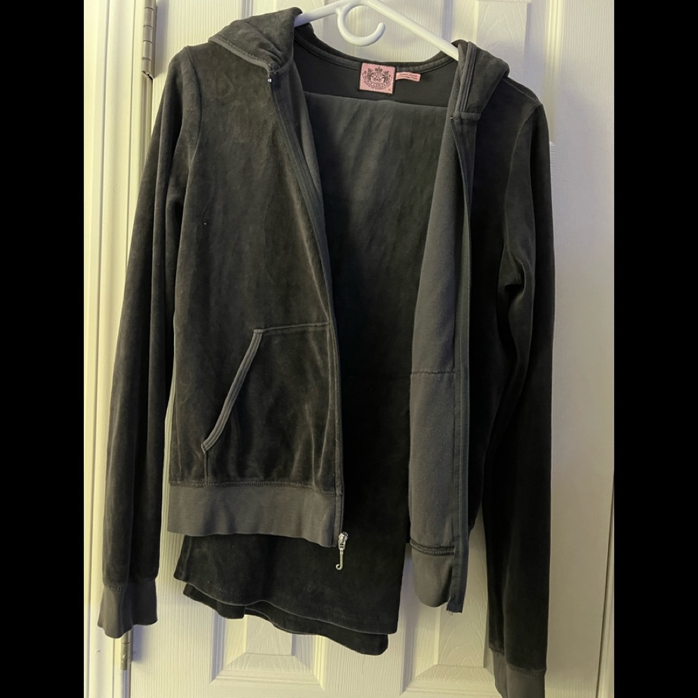 Vintage dark grey velour track suit juicy